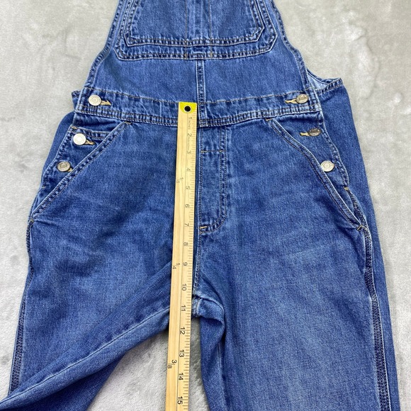 Gap Denim Bib Overalls Medium Wash Blue Cotton Straight Leg Womens XS Fits 30" - Picture 2 of 9